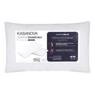 KASANOVA Set 2 guanciali Doppio Relax in morbida fibra