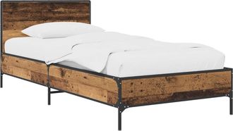 vidaXL Estructura De Cama Con Cabecero Madera Envejecida 80 X 200 Cm Vidaxl