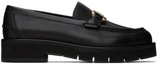 Ferragamo Black Maryan Lug Loafers