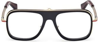 Christian Louboutin 58mm Navigator Optical Glasses in Black /Gold at Nordstrom