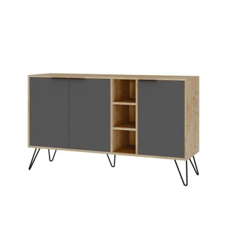 Habitat & Jardin Aparador gris antracita 142 x 36 x 83 cm