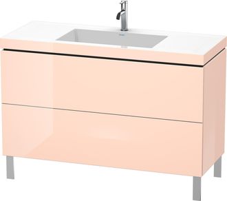 Duravit Lavabo Para Muebles Duravit L-cube C-bonded Con Base De Pie, 120x48 Cm, 2 Extra&iacute;bles, Sin Rebosadero, 1 Agujero Para Grifo, Color: Perla De Albaricoqu