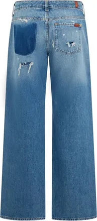 7 For All Mankind Womens Wide-Leg Jeans Shadowcrest Cotton