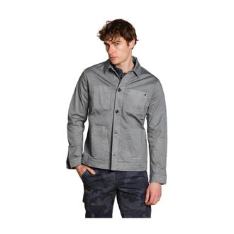 Mason's Light Jackets, male, Gray, XL, Chevron Cotton Mens Overshirt