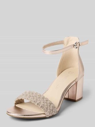 Marco Tozzi Marco Tozzi Sandalette mit Ziersteinbesatz in Gold, Gr&ouml;&szlig;e 36