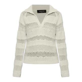 Fabiana Filippi Shimmering Sequin Polo - Dames - Truien - Beige - Maat: XS Zijde