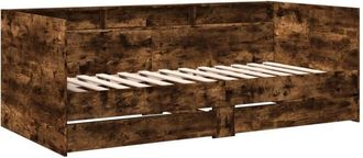 vidaXL Daybed with Drawers without Mattress Smoked Oak 90x200 cm Vidaxl