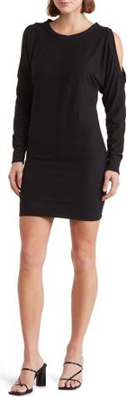 Go Couture Cold Shoulder Long Sleeve Body-Con Dress in Black at Nordstrom Rack, Size X-Large