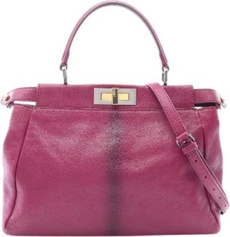 Fendi Pre-owned Peekaboo Leder 2way Tas - Dames - Vintage Handtas - Paars - ONE Size - Leer - Vintage
