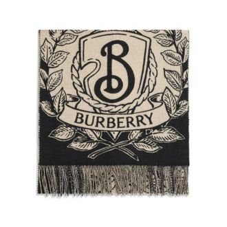 Burberry Reversible Cashmere Scarf with Equestrian Knight Design - female - Burberry - Winter Scarves - Beige - ONE SIZE - Accessories