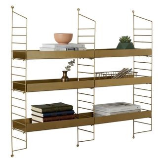 Dmora Estanter&iacute;a Scurelle, 3 Estantes, 98x21x100h Cm Oro