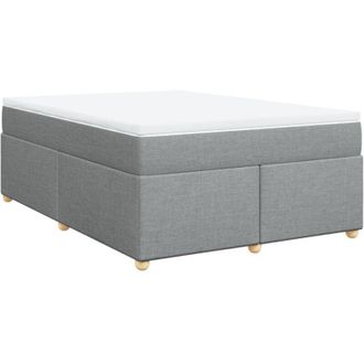 vidaXL Vidaxl - Cama Box Spring Con Colch&oacute;n Tela Gris Claro 160x200 Cm