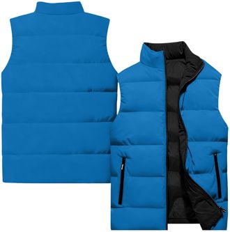 Generic Gilet For Women Uk Quilted Padded Gilet Lightweight Body Warmer Sleeveless Cotton Jacket Winter Vest With Pockets Hiking Running Golf Riding(B-Sky Blu