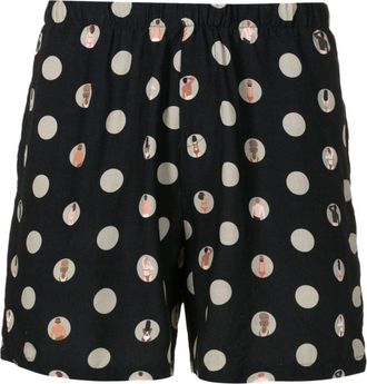 Amir Slama graphic-print deck shorts - men - Viscose/Linen/Flax - GG - Black