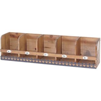 Hhg Serie vintage mensola ripiano a muro HHG-077 metallo legno 16x71x18cm