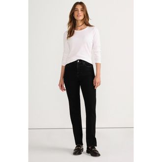 Lands End Recover Mid Rise Straight Leg Blue Jeans in Black at Nordstrom, Size 18X-Long