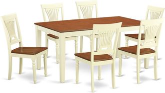 East West Furniture 7 PcKitchen dinette set -Table and 6 Dining Chairs