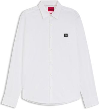 HUGO BOSS Slim-fit shirt in stretch-cotton canvas