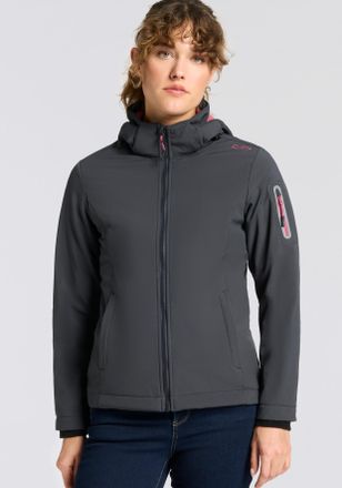 F.lli Campagnolo Softshelljacke CMP WOMAN JACKET ZIP HOOD, Damen, Gr. 34, antracite, pe, Obermaterial: 96% Polyester, 4% Elasthan. Futter: 100% Polyester, Jacken Softs