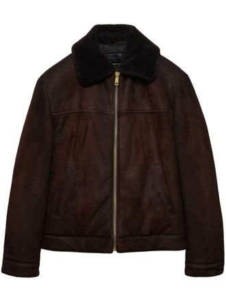 Prada Bomber con logo - Marrone