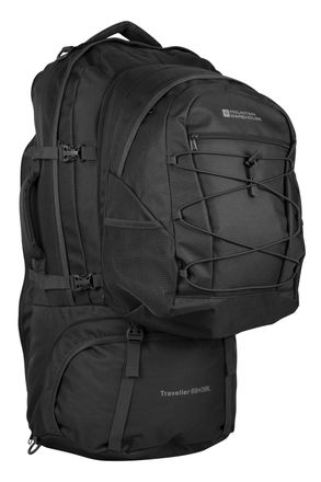 Mountain Warehouse Traveller Unisex 2 in 1 Rucksack with Detachable Daypack Travelling Bag Black