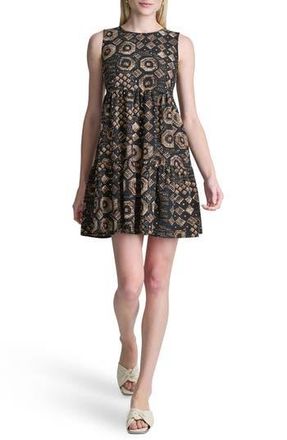 DKNY Commuter Sleeveless Swing Minidress in Black Multi at Nordstrom Rack, Size 10