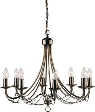 Searchlight Searchlight - Lampadario Industrial-Nordico Maypole Acciaio Ottone 8 Luci E14