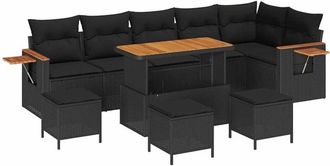 vidaXL Conjunto De Sof&aacute;s De Jard&iacute;n 12 Pcs Negro Rat&aacute;n Sint&eacute;tico Vidaxl