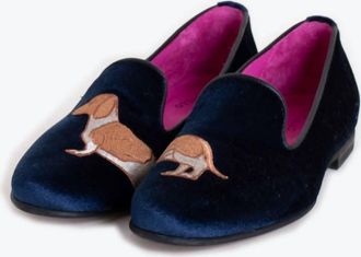 Vilagallo Womens Hot Doxy Loafers In Navy Blue