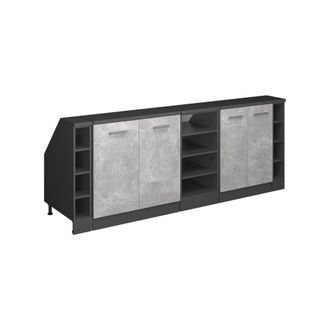 Vicco Armario De Cocina Para Techo Inclinado R-line, Hormig&oacute;n, 210 Cm Lote De 5 Carcasas De Armario 60 Cm De Profundidad, Vicco