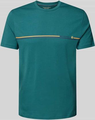 Christian Berg T-Shirt mit Label-Print in Metallic Gruen, Gr&ouml;&szlig;e L