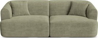 Cosmopolitan Design Sof&aacute; modular 3 plazas pana verde musgo