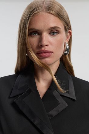 Karen Millen Womens Tailored Tux Fitted Double Breasted Jacket - Black - Size 12 UK