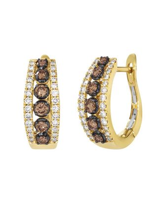 Le Vian Chocolate Buttercup 14K 1.03 Ct. Tw. Diamond Huggies Earrings