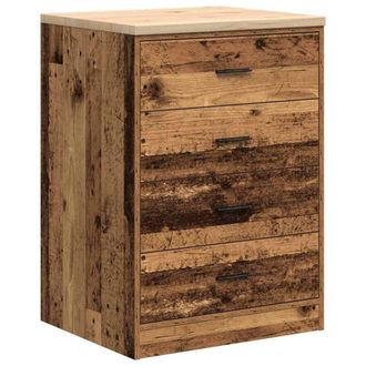 Berkfield Home Garage Storage Cabinet Old Wood 60x51x85 cm Solid Wood Pine in Brown | Size: 60 x 51 x 85 cm