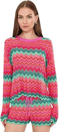 Beach Riot Beach Sweater Womens Clothing Strawberry Ice Chevron : MD, Acrylic/Cotton