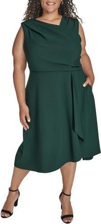 Vince Camuto Signature Stretch Crepe Midi Dress in Hunter at Nordstrom Rack, Size 16W