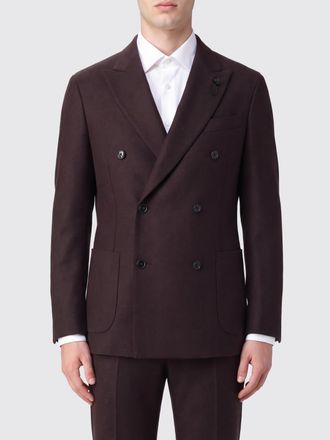 Lardini Blazer doppiopetto in lana e cashmere con tasche a toppa