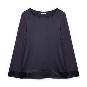Fiorella Rubino Dames, Blouses & Shirts, Blauw, Maat: L Satijn