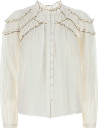 Isabel Marant White Cotton Blend Christa Shirt