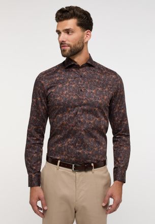 Eterna Langarmhemd ETERNA SLIM FIT, Herren, Gr. 41, Normalgr&ouml;ssen, dunkelrot, Twill, 100% Baumwolle, schmal, Manschette, Hemden Langarmhemd, NON IRON (b&uuml;gelf