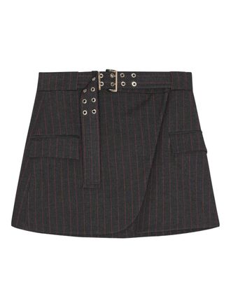 Ganni Mini-rok met ceintuur - Zwart