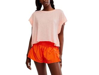 Free People Movement My Time T-Shirts Womens Clothing Pastel Peach Combo : LG (Womens 12-14), Cotton/Polyester