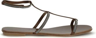 Pedro Garcia Brown Calf Leather Bos Taurus Strap-On Womens Sandals