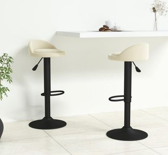 vidaXL Taburetes De Cocina 2 Unidades Terciopelo Crema Vidaxl