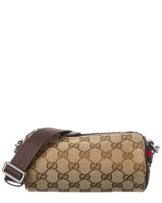 Gucci Gg Mini Canvas & Leather Boston Bag