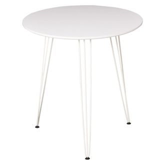 HOMCOM Mesa de comedor &oslash;70x75 cm blanco