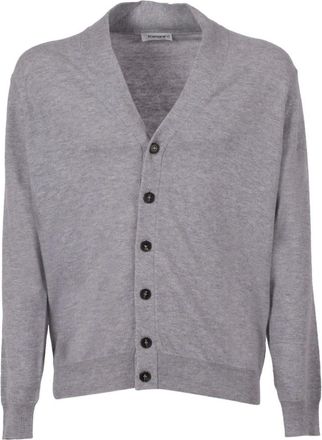 KANGRA Cardigans, male, Gray, Size: 2XL Giacca Collo Alto Rasato Calato