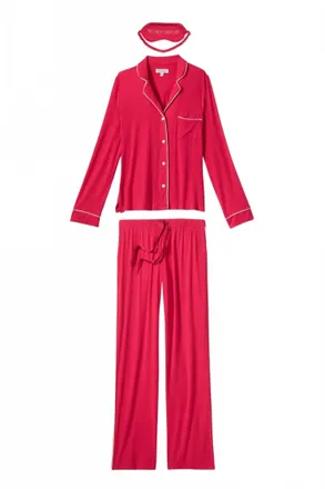 PJ Salvage Womens Do Not Disturb Set In Ruby Red