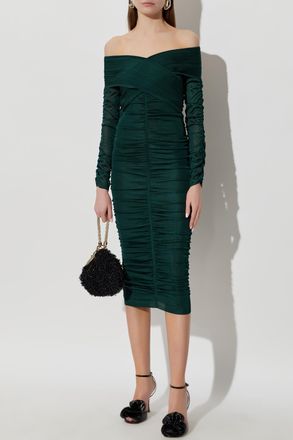 Self Portrait Draped Dress, Womens, Green